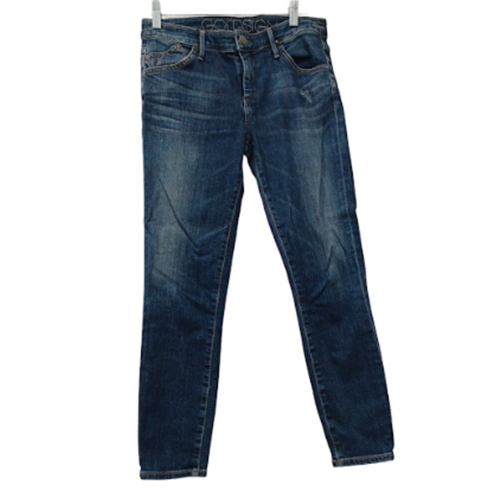 Goldsign Glam Low Rise Cropped Skinny Designer Jeans Size 26